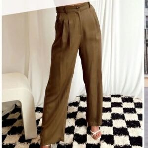 12th tribe olive silk pants